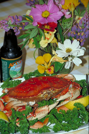 Fresh crab at Gustavus Inn