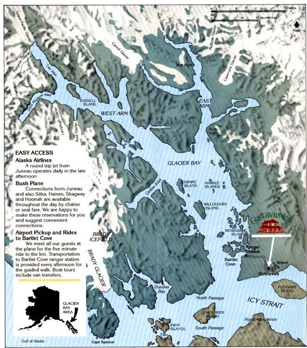 Map and the Gustavus Inn